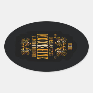 Adesivo Oval Rótulo Moonshine