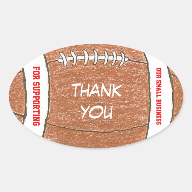 Adesivo Oval Rótulo para pequenas empresas - futebol (Frente)