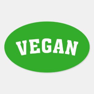 Adesivo Oval Rótulo Verde simples do Vegan