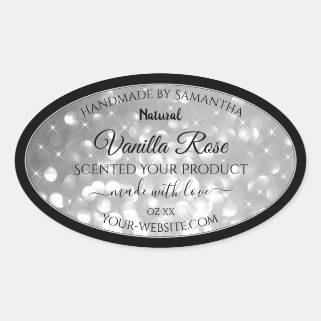 Adesivo Oval Rótulos de embalagem do produto Luxurioso Silver G (Frente)