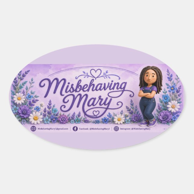 Adesivo Oval rótulos de endereço de Maria Malandra (Frente)