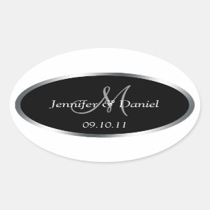 Adesivo Oval Rótulos De Vinho Do Monograma Personalizado Para 