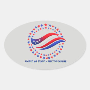 Adesivo Oval Roupas Patrióticas do Dia da Independência EUA Est