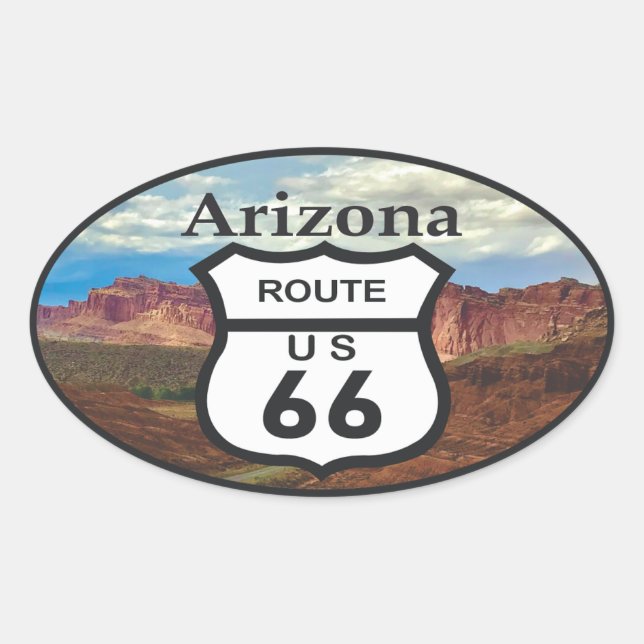 Adesivo Oval Route 66 (Frente)