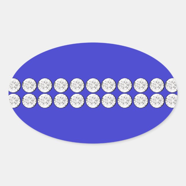 Adesivo Oval Royal Blue Diamond (Frente)