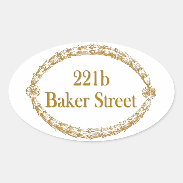 Adesivo Oval Rua Baker 221b (Frente)