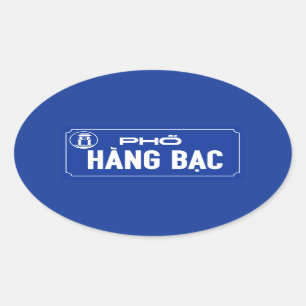 Adesivo Oval Rua do CCB do cair, sinal de rua, Vietnam