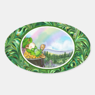 Adesivo Oval Rua do Patrick's Day Sticker