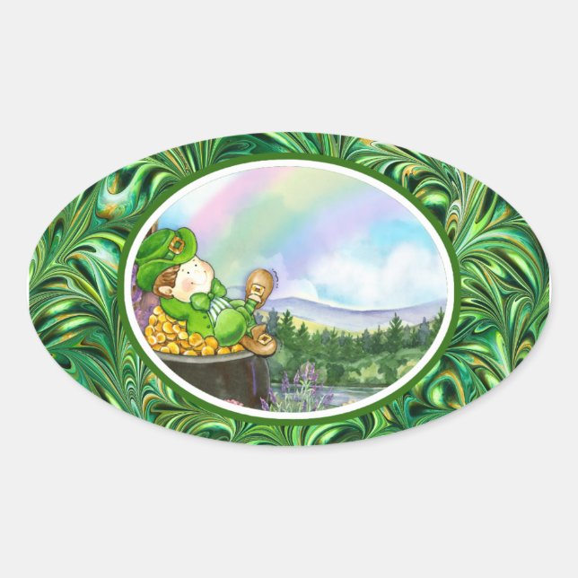 Adesivo Oval Rua do Patrick's Day Sticker (Frente)