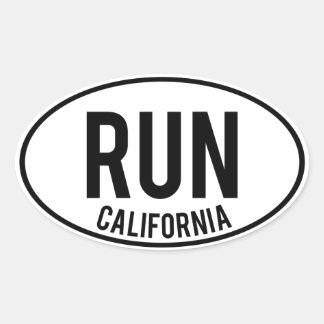 Adesivo Oval RUN california