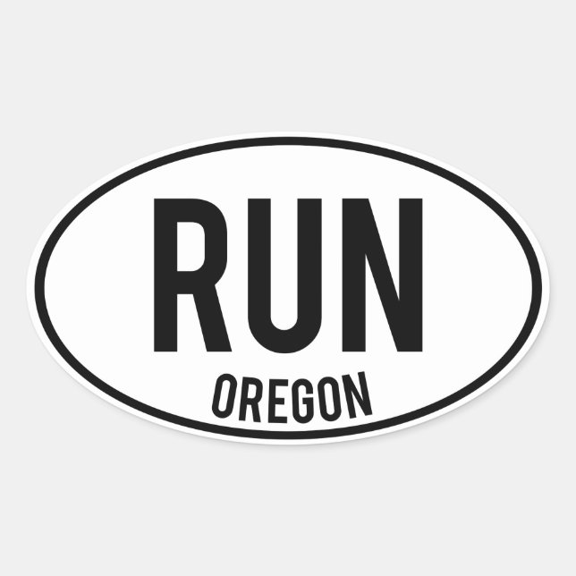 Adesivo Oval RUN oregon (Frente)