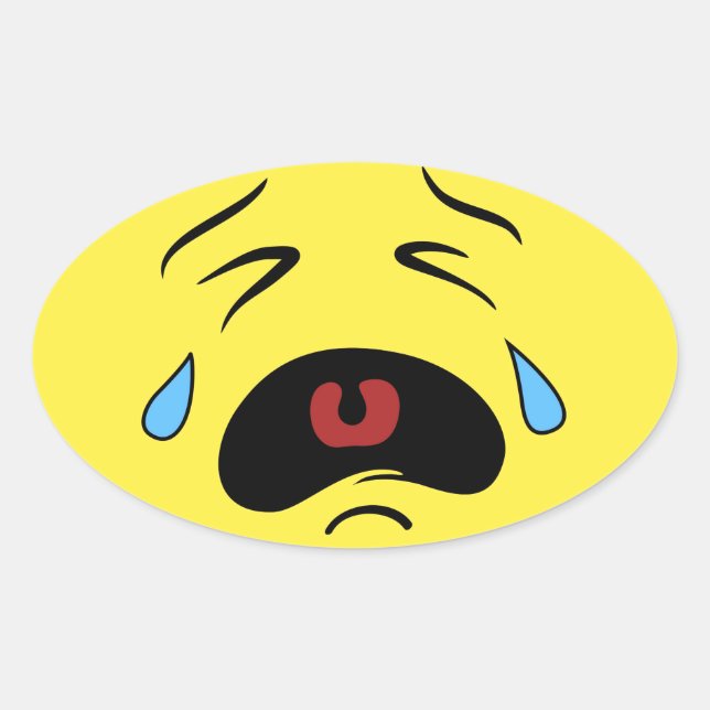 Adesivo Oval Sad Face Emoji (Frente)