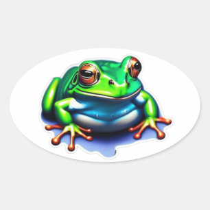Adesivo Oval Salto Whimsical - Sapo Verde
