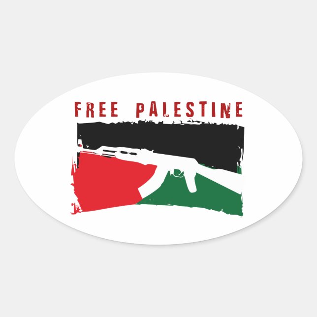 Adesivo Oval Salvar Palestina (Frente)