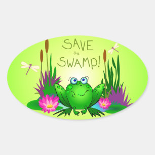 Adesivo Oval Salve o Pântano Twitchy o Sapo