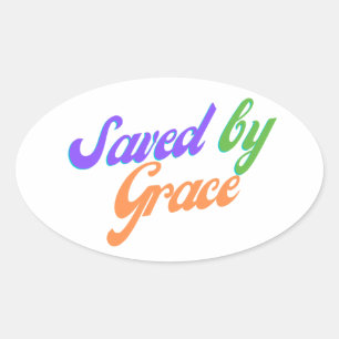Adesivo Oval Salvo pela Grace