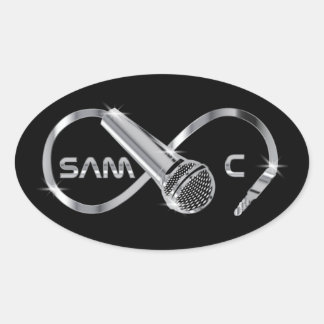 Adesivo Oval SAM C Sticker Preto