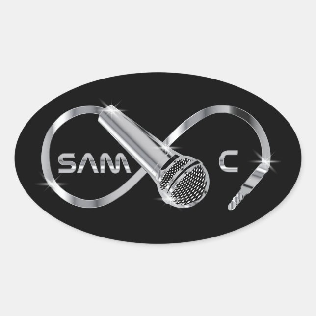 Adesivo Oval SAM C Sticker Preto (Frente)