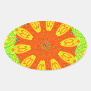 Adesivo Oval Samba Motif Art Impressão