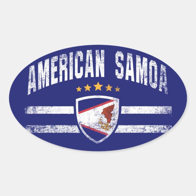 Adesivo Oval Samoa Americana (Frente)