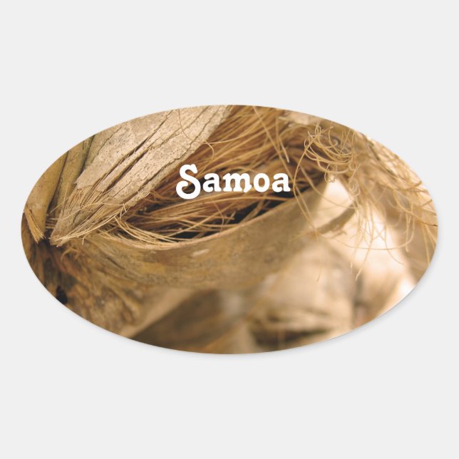 Adesivo Oval Samoa Coconut (Frente)
