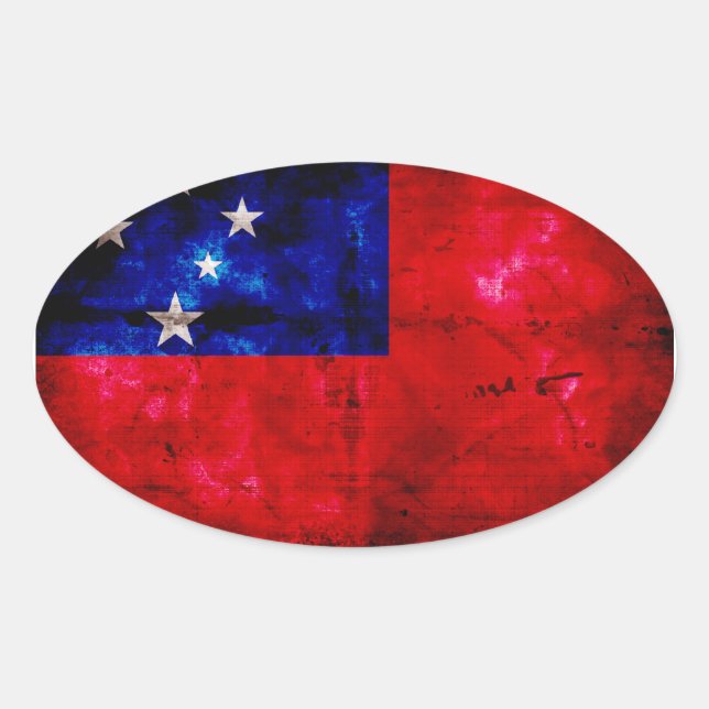 Adesivo Oval Samoan Flag (Frente)