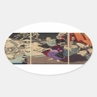 Adesivo Oval SAMURAI e SKULLS STICKER
