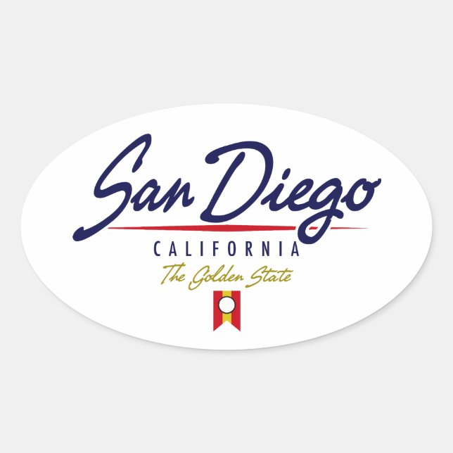 Adesivo Oval San Diego Script (Frente)
