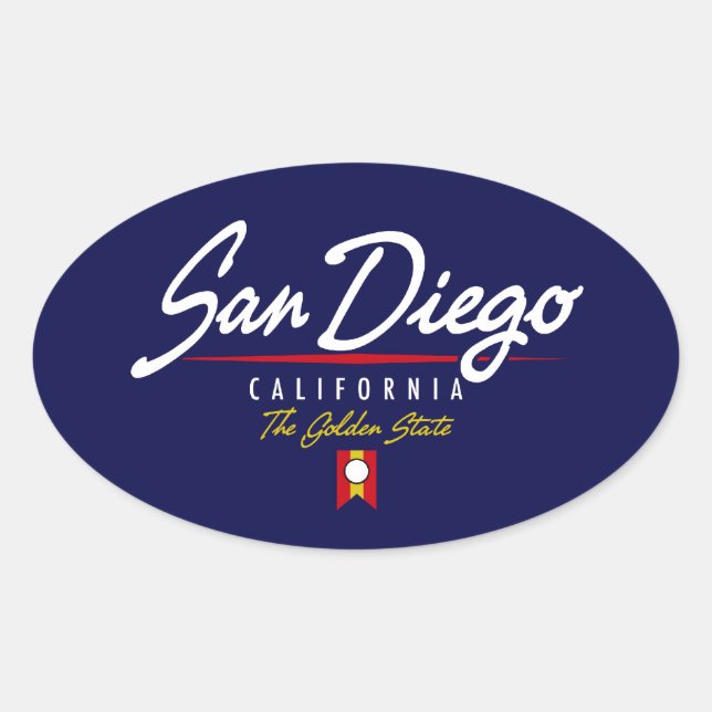 Adesivo Oval San Diego Script (Frente)