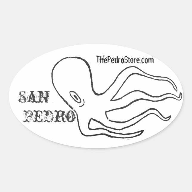 Adesivo Oval San Pedro Octopus Stickers (Frente)