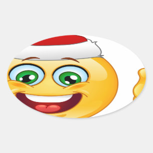 Adesivo Oval santa claus emoji