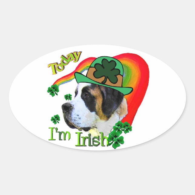 Adesivo Oval Santo Bernard St Patricks (Frente)