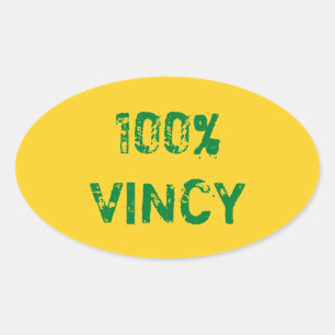 Adesivo Oval Santo Vincent e Grenadines Vincy Heart Stick