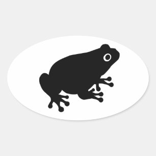 Adesivo Oval Sapo de sapo preto