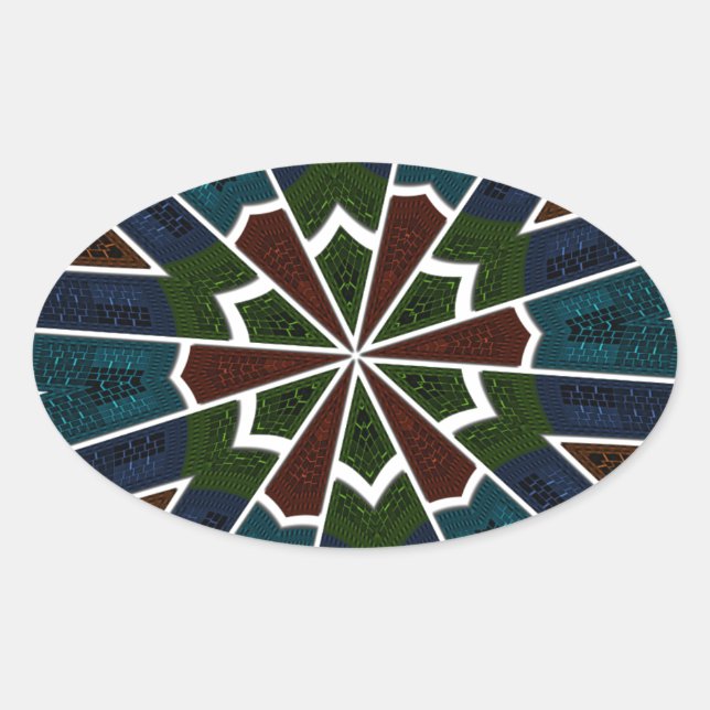 Adesivo Oval Sari inspirou Design com detalhes de insinuação (Frente)