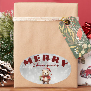 Adesivo Oval Saudação de Natal