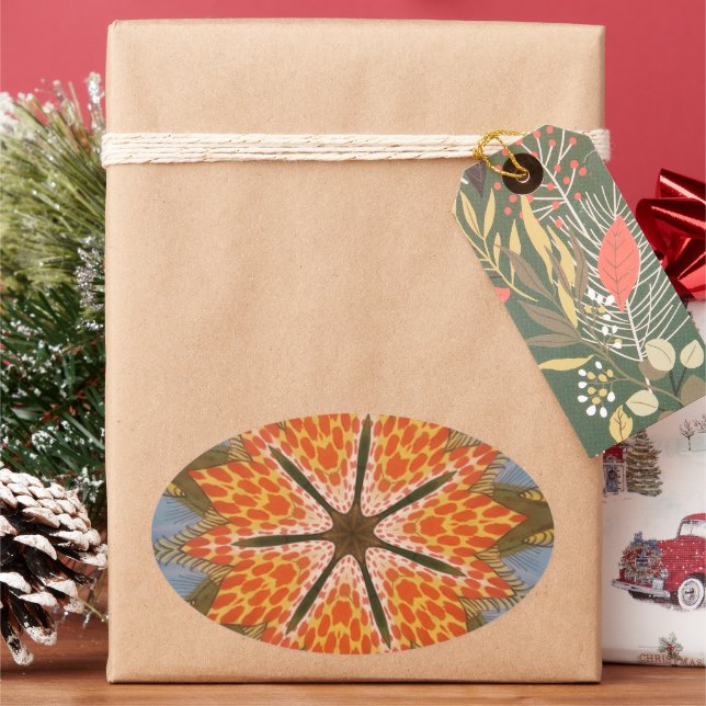 Adesivo Oval Savanna Star Bloom - Um Bold Animal Print (Feriado)