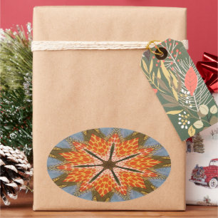 Adesivo Oval Savanna Star Bloom - Um Bold Animal Print