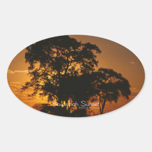 Adesivo Oval Savannah Sunset