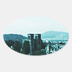 Adesivo Oval Scotland Inverness Castle Art snap-38784 jGibney