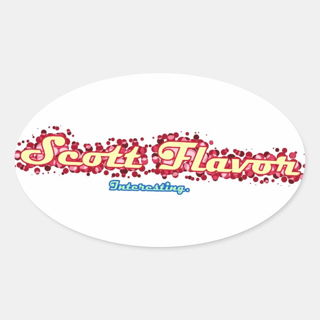 Adesivo Oval Scott Flavor: Vinheta Interessante (Frente)