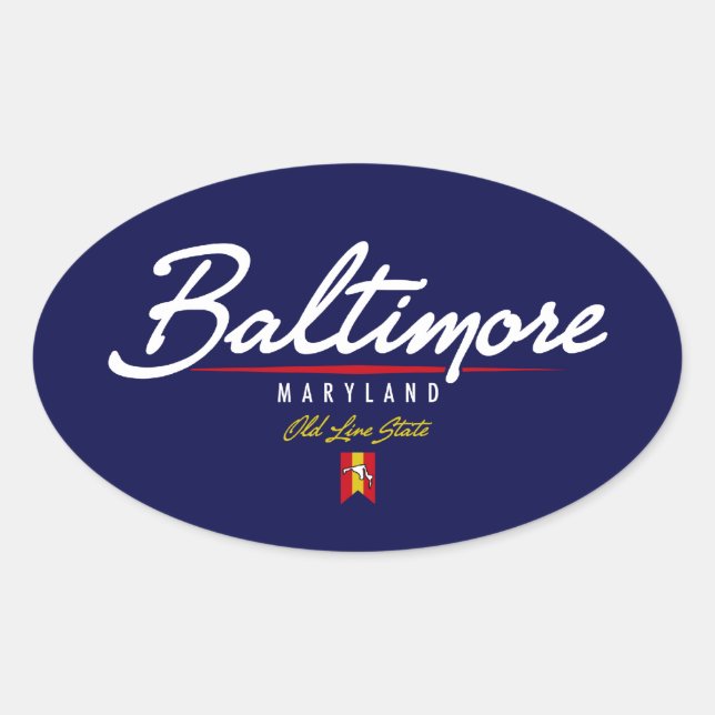 Adesivo Oval Script Baltimore (Frente)