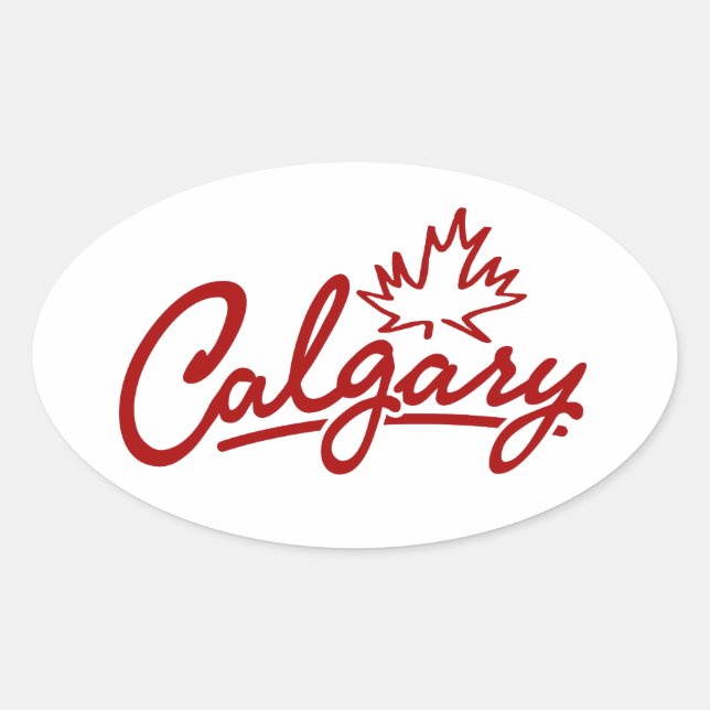 Adesivo Oval Script Calgary Leaf (Frente)