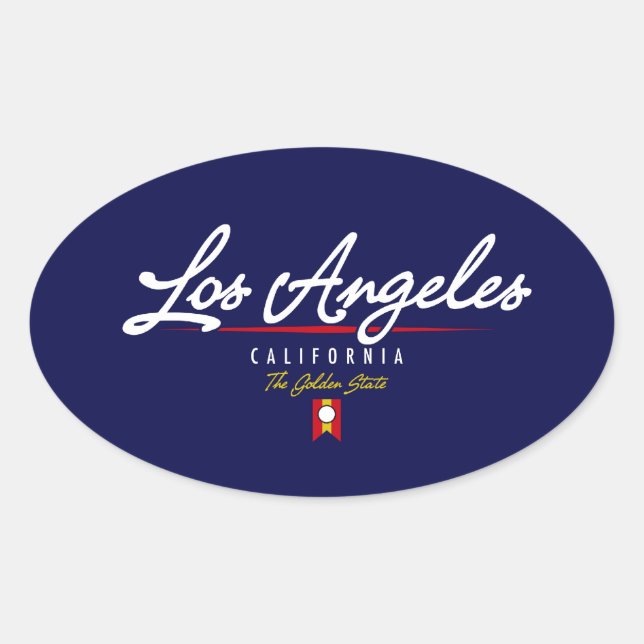 Adesivo Oval Script Los Angeles (Frente)