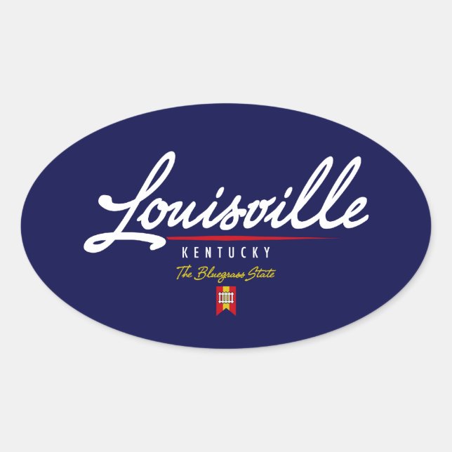 Adesivo Oval Script Louisville (Frente)