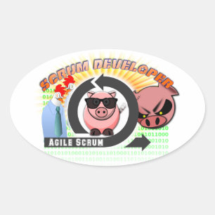 Adesivo Oval Scrum Developer - Desenvolvimento ágil de software