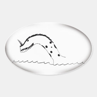 Adesivo Oval Sea Monster Sticker