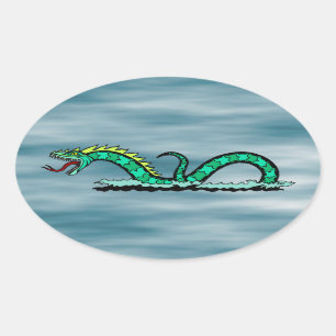 Adesivo Oval Sea Serpent