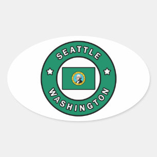 Adesivo Oval Seattle Washington