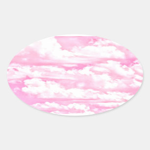 Adesivo Oval Secura de Nuvens Felizes, Bebê Rosa